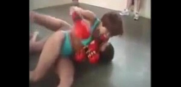  Beautiful Russian womens bikini wrestling match choking female wrestling sideheadlock
